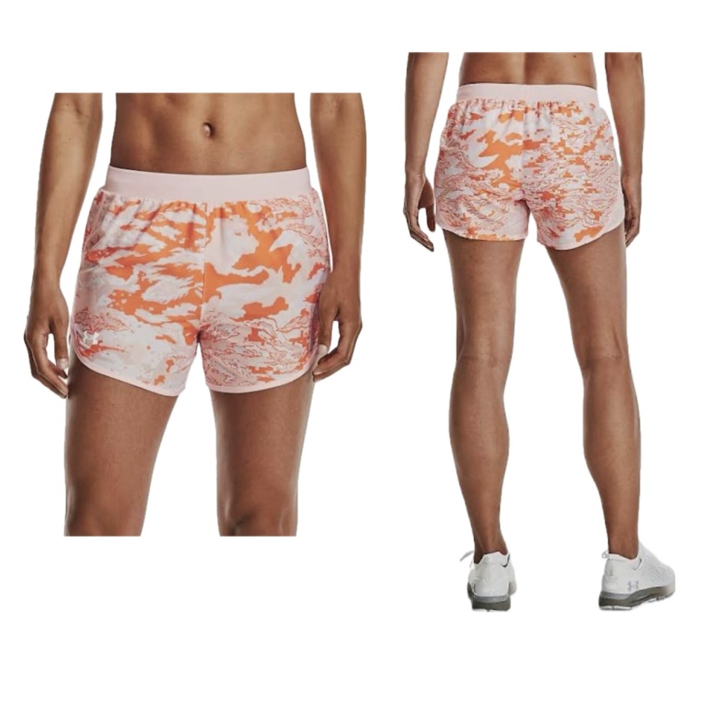Women’s Under Armour Fly by 2.0 Shorts in Orange Camo Print, Sz. M